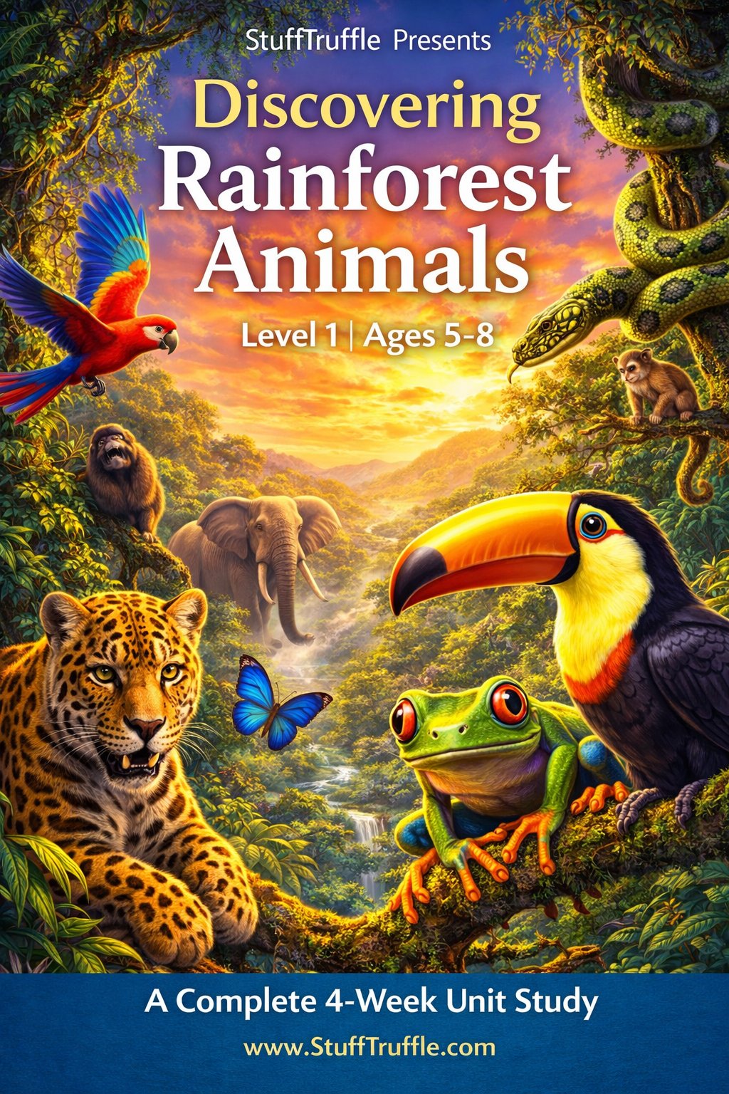 Rainforest Animals unit study cover
